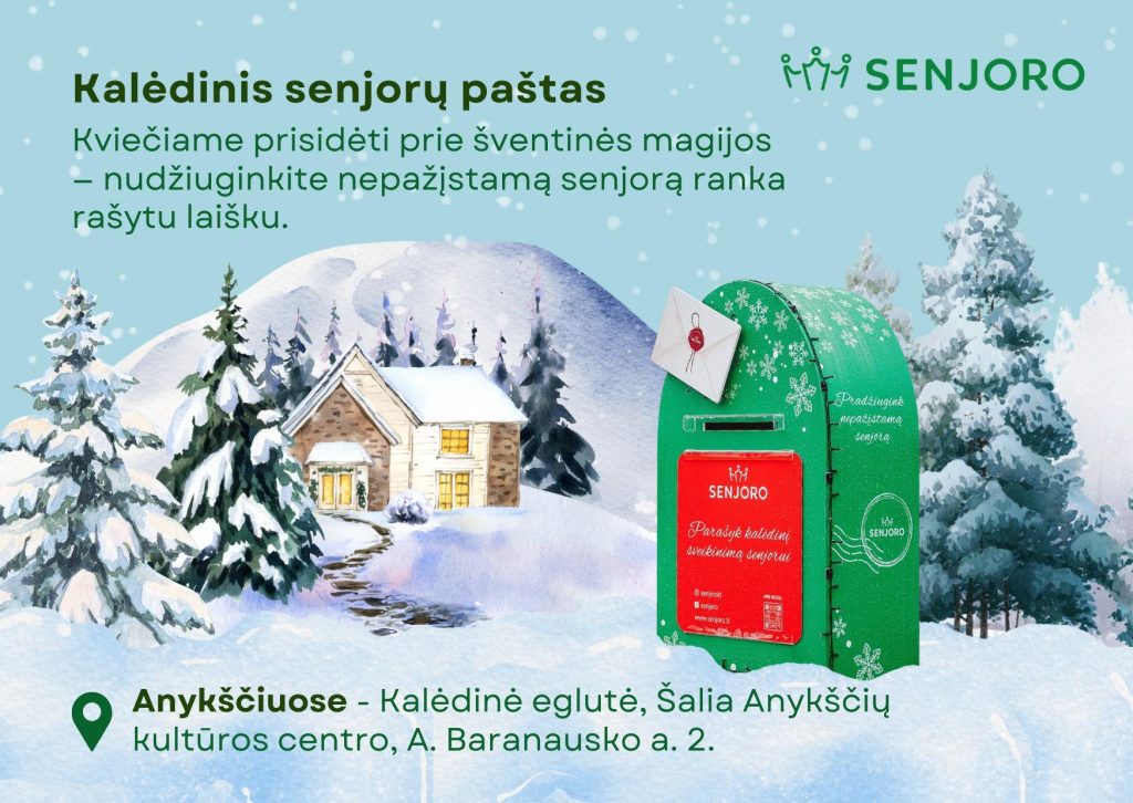 Kalėdinis senjorų paštas: SENJORO organizacija kviečia pradžiuginti nepažįstamus senjorus ranka rašytu laišku